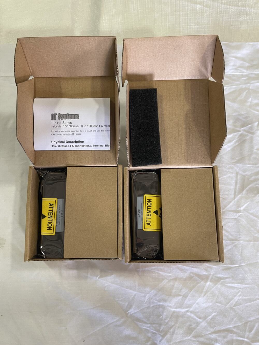 2-Pack OT Systems ET1111-A-MT Micro Industrial Media Converter SC Fiber